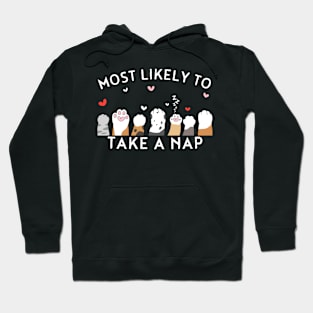 Most Likely To Take A Nap Funny Cat Funny Matching For Family Tee Hoodie